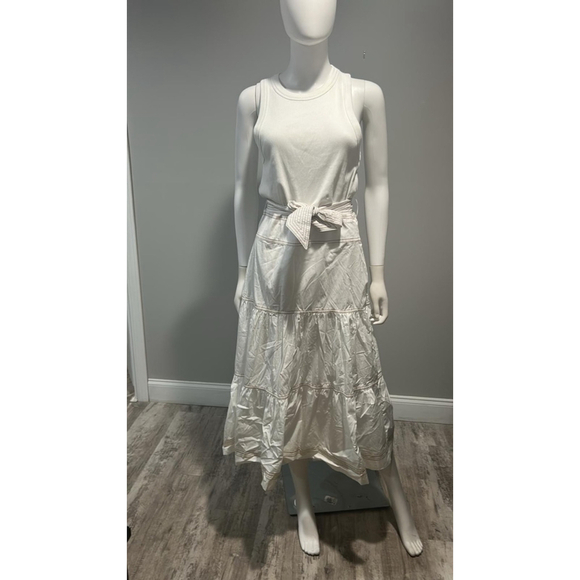 Veronica Beard Austyn White Belted Midi Dress Size Medium - Picture 5 of 10